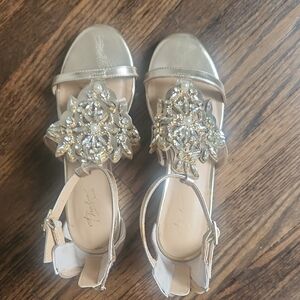 Thalia Sodi Gold Embellished Sandals